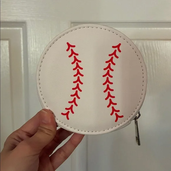 Hello Kitty + Dodgers Baseball Coin Purse - White, Red, and Blue - Picture 2 of 3